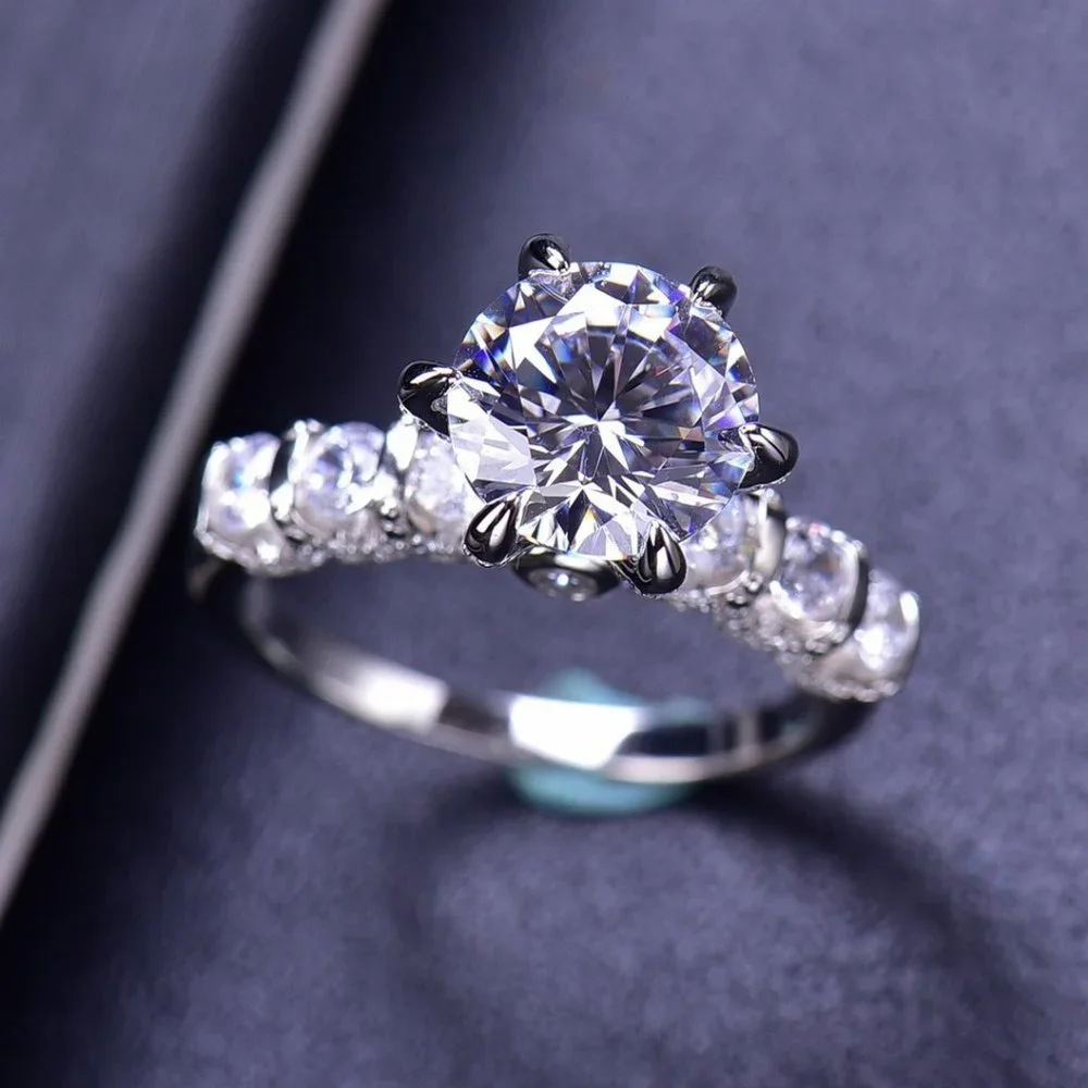 Certified 3ct. t.w. Moissanite Diamond Luxury Wedding Engagement Ring NEW